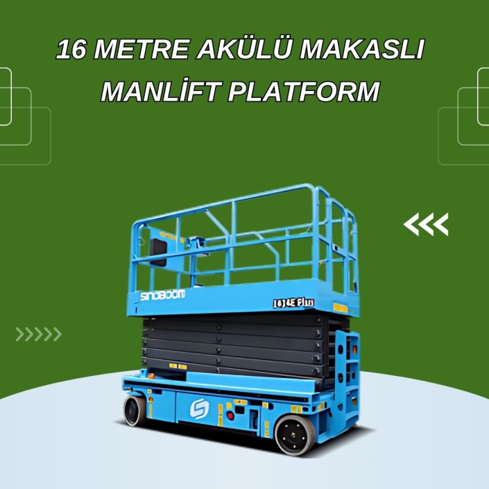 16 Metre Akülü Makaslı Manlift Platform